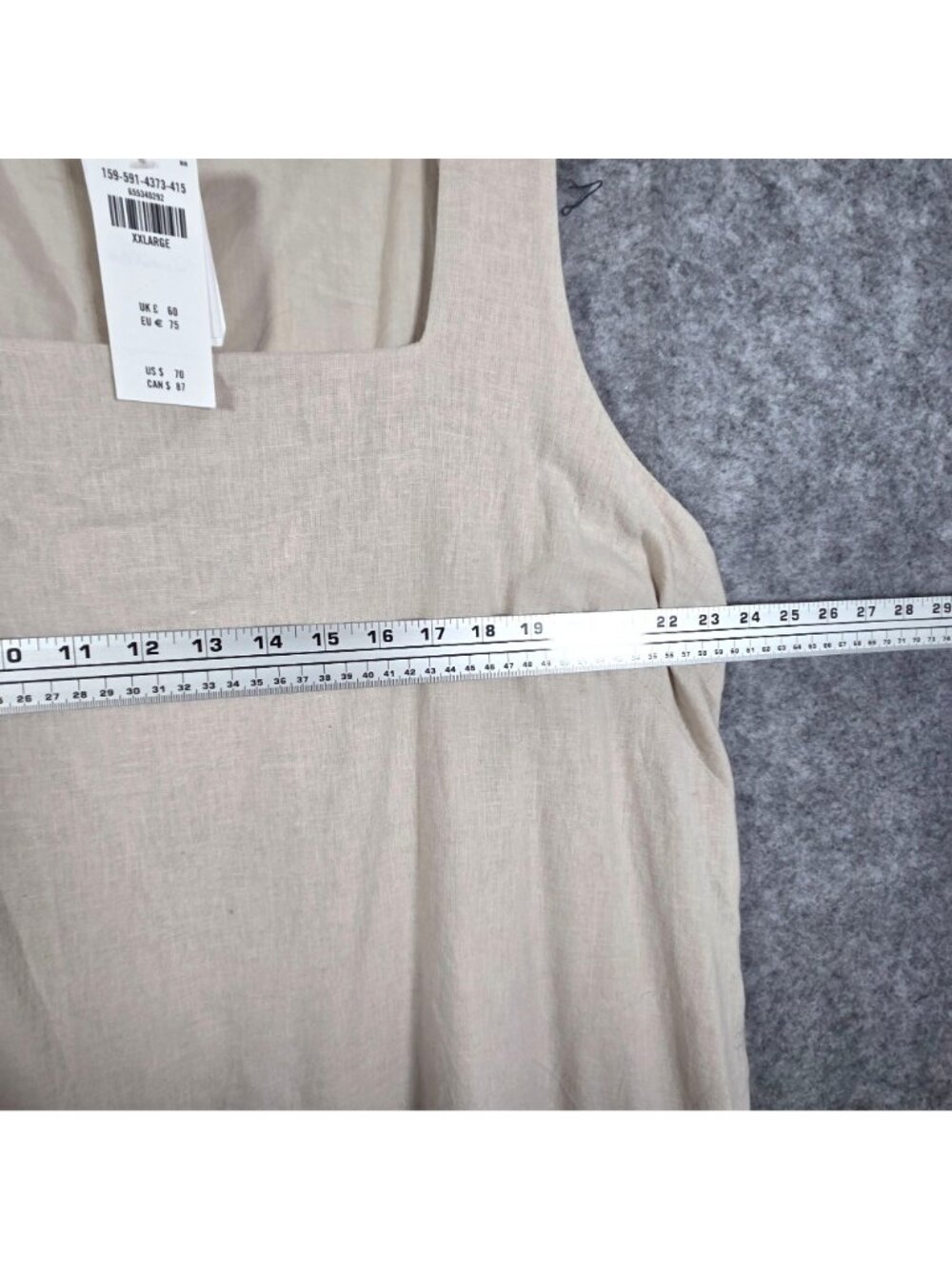 Abercrombie Linen Blend Mini Dress XXL Beige Sleeveless Wide Strap NWT - Picture 4 of 12